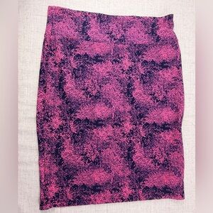 LuLaRoe Pink and Black Midi Skirt
